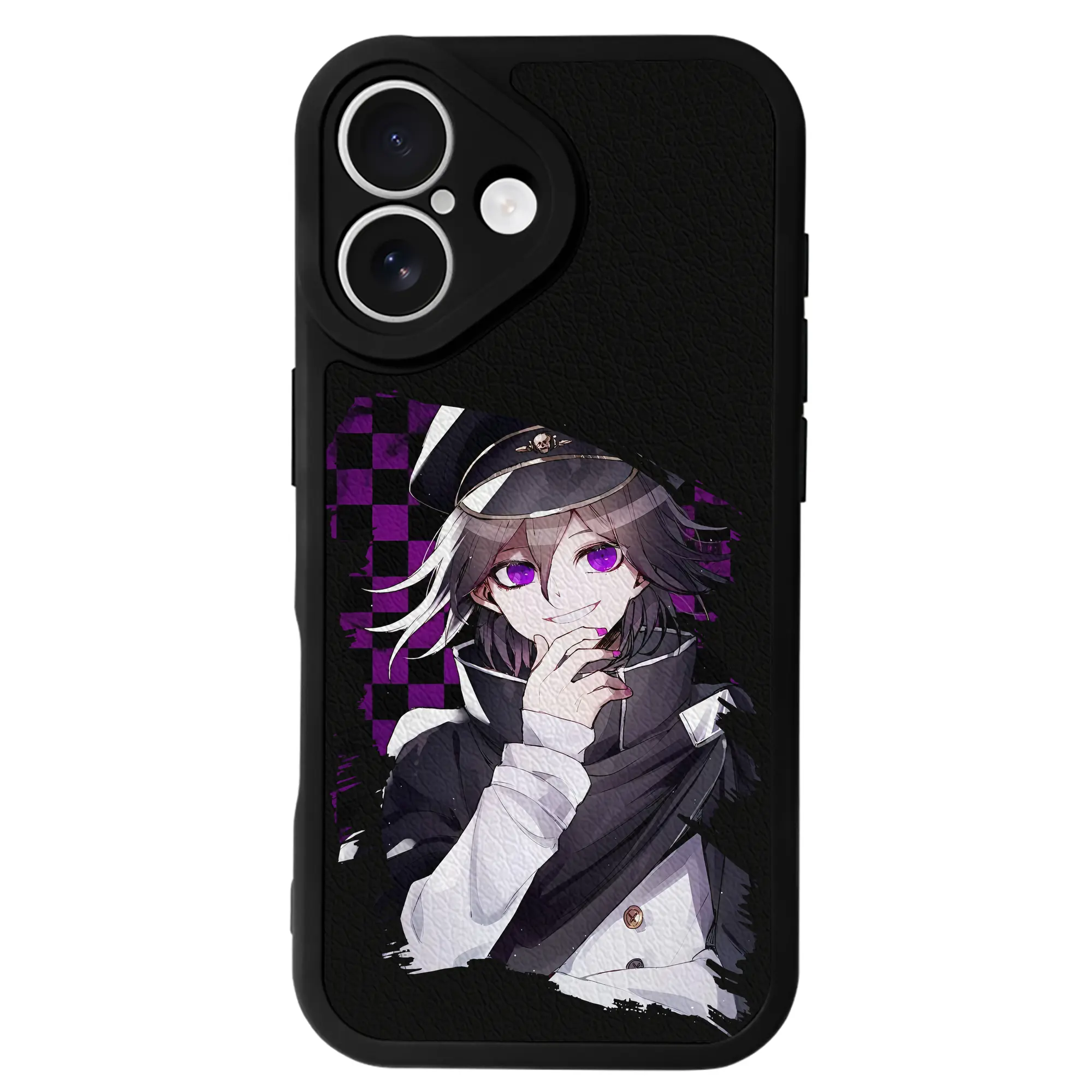 ダンガンロンパ グッズ,王馬小吉 - IPhone 16シリーズ対応 ・ シリコンスマホケース ・ レザー調 ・ 高精度フィット ・ 耐衝撃 ・ ワイヤレス充電対応 ・ 精密カット